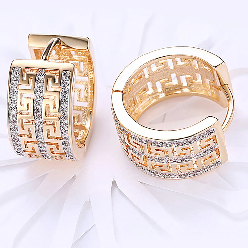 French Twist Design Huggie Earring in 18K Gold Plated