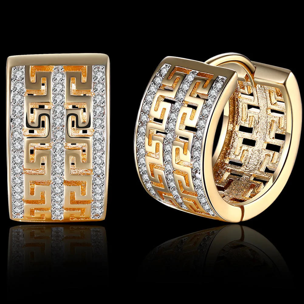 French Twist Design Huggie Earring in 18K Gold Plated