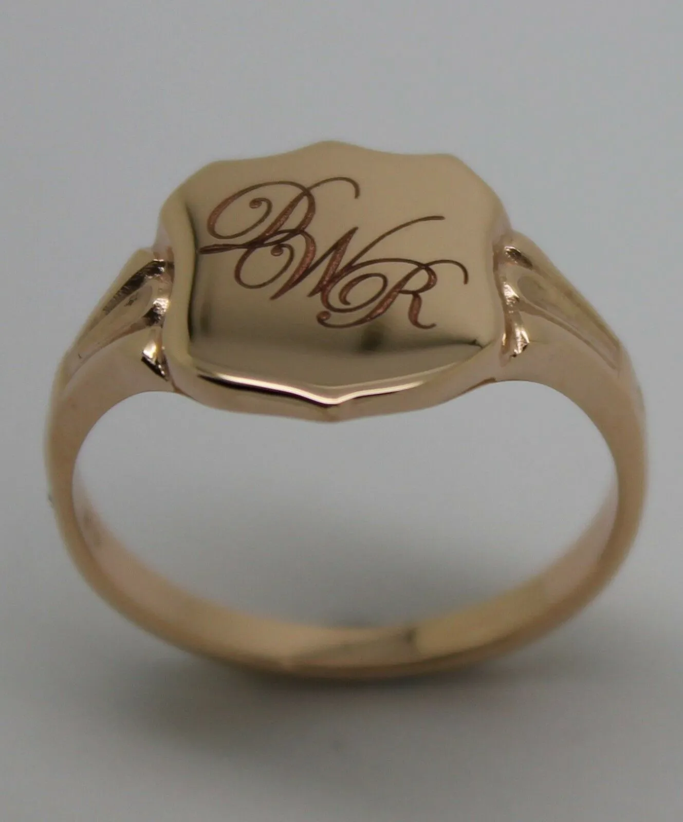 Genuine 9ct Solid Yellow, Rose or White Gold Large Signet Ring In Your Size P Plus Engraving 3 Initials