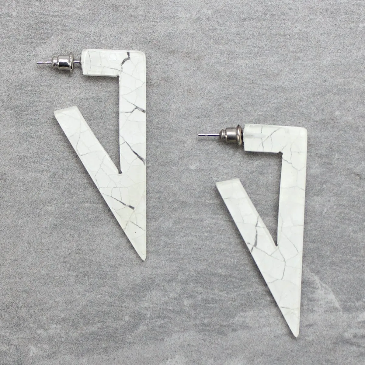Geometric Funky Earrings in Ivory