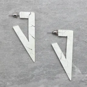 Geometric Funky Earrings in Ivory