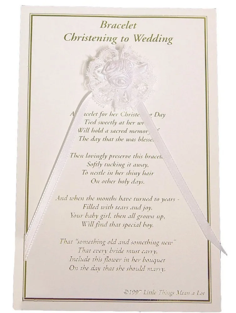 Girls White Christening Wedding Bracelet