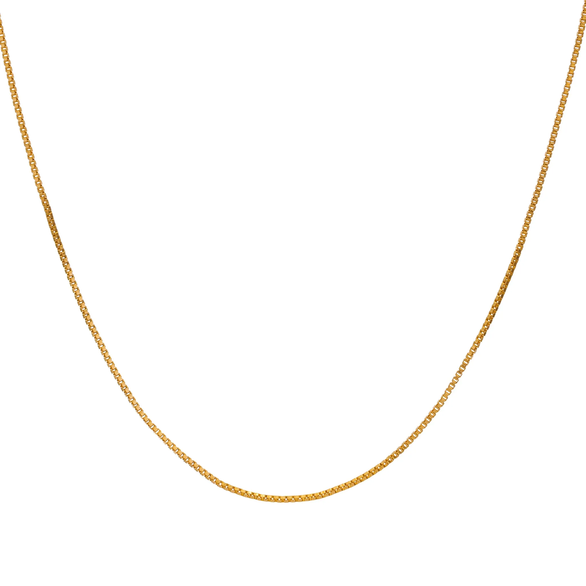 Gold Box Chain Necklace