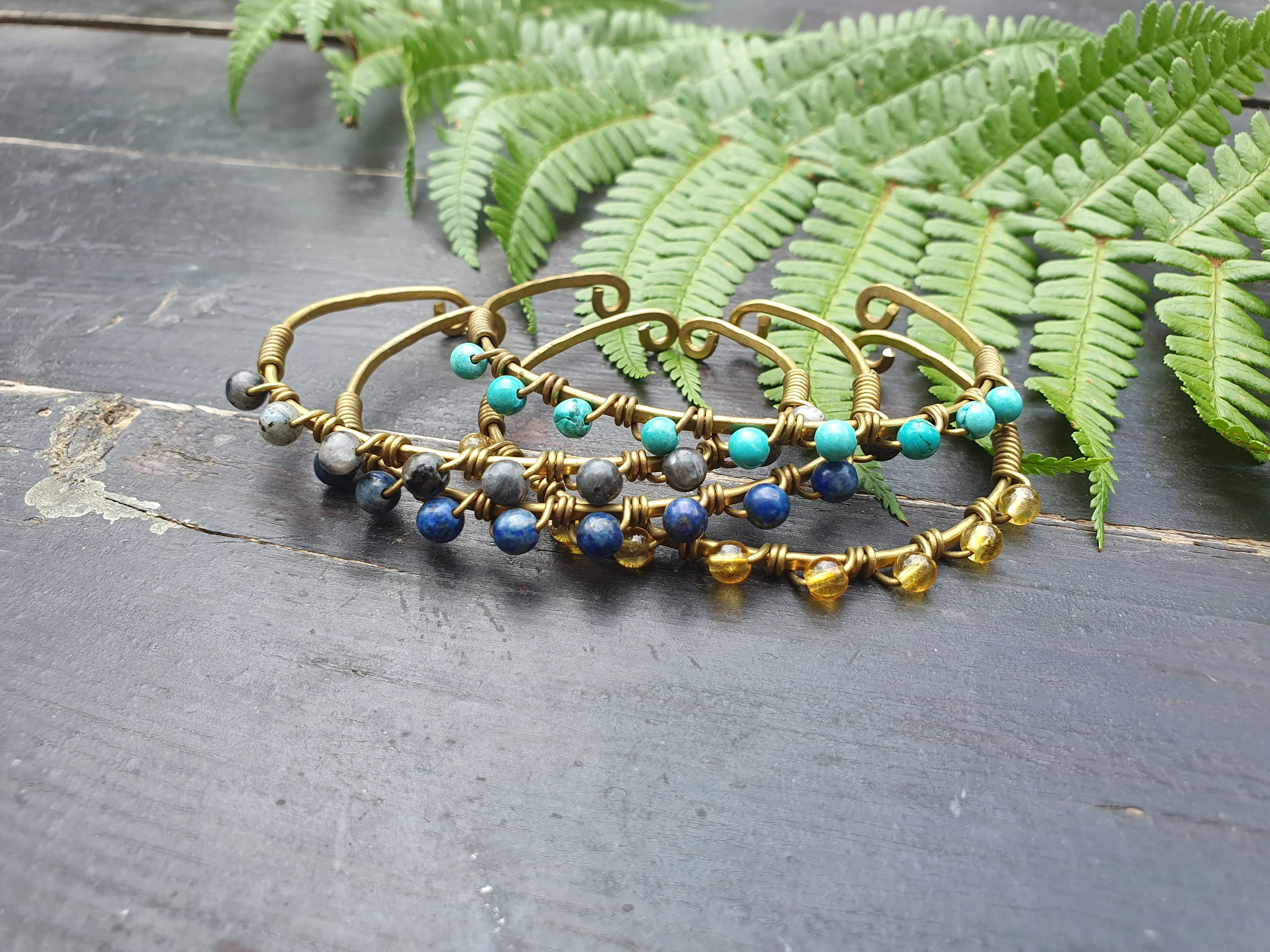 Gold brass crystal bangle bracelet, birthstone bangle, rainbow chakra 4mm gemstones, gold stacking bracelets, boho colour bangles