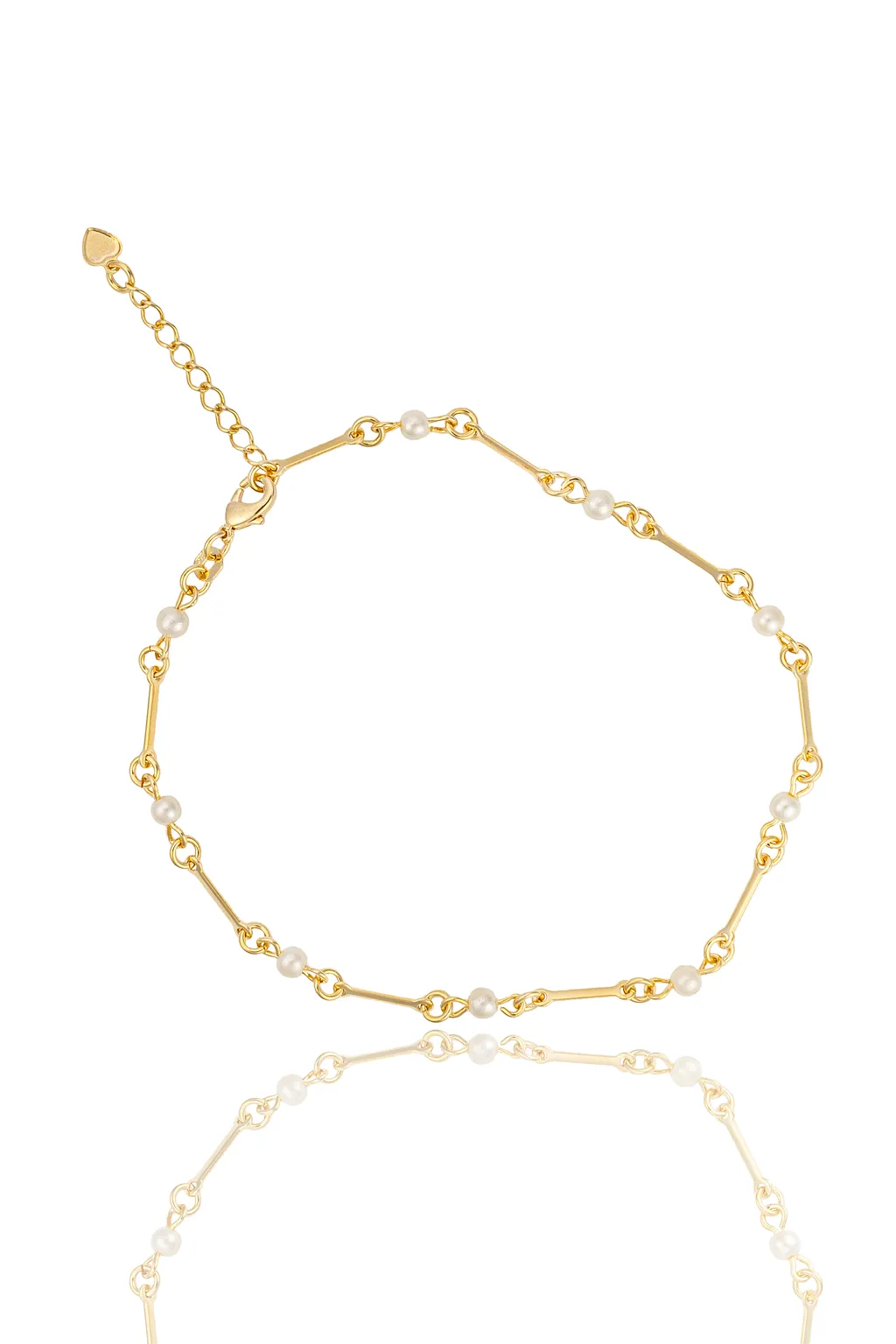 Gold Pearl Bar Chain Necklace (F251A/I127/E223)