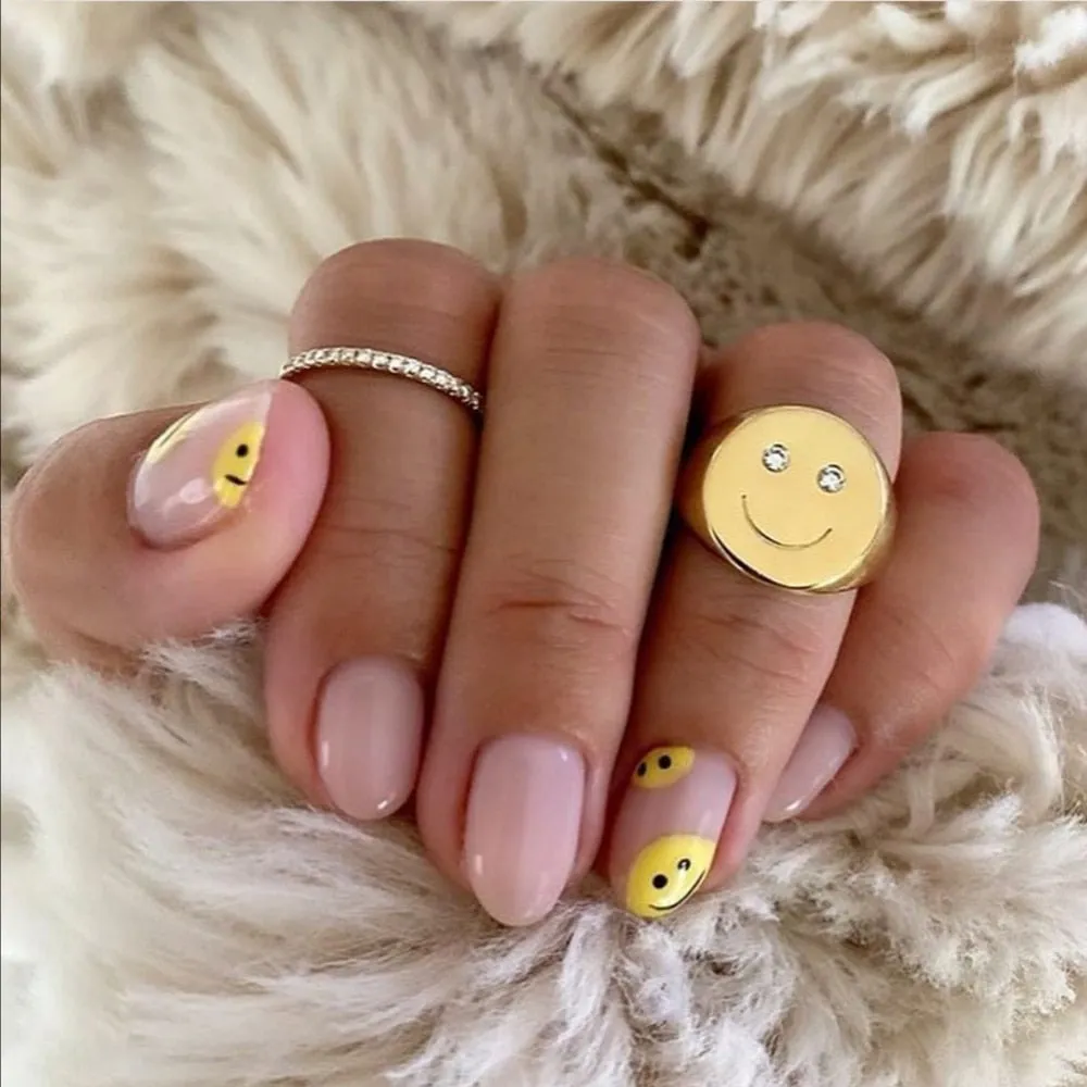 Happy Gold Signet Ring