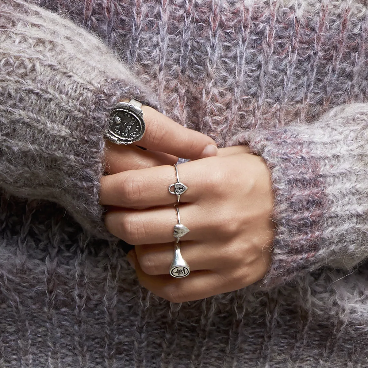 Heart Lock Symbol Charm Ring