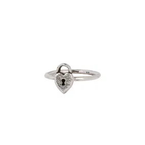 Heart Lock Symbol Charm Ring
