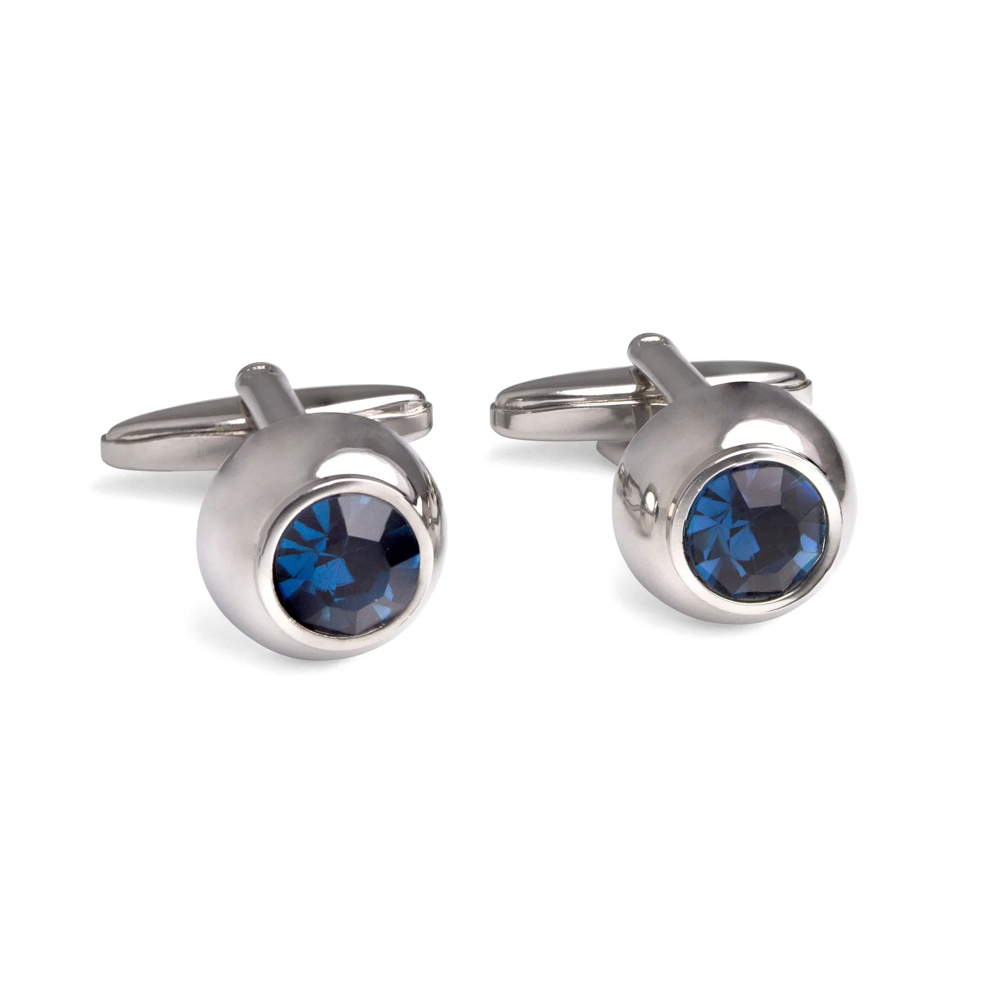 Hemisphere Cufflinks with Blue Crystals (Online Exclusive)