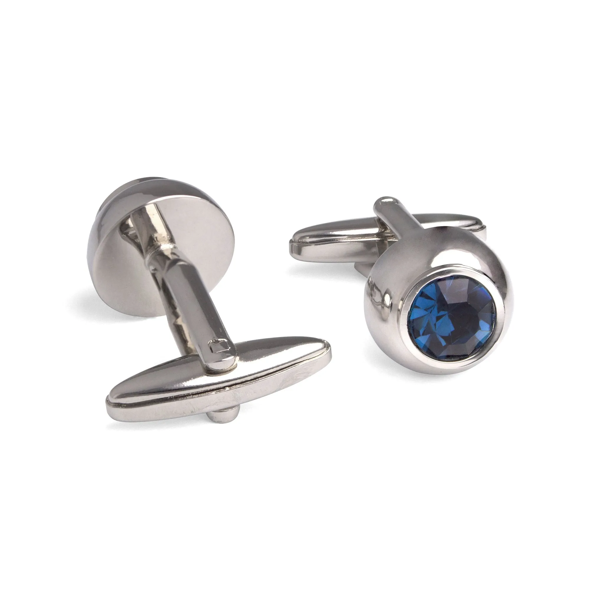 Hemisphere Cufflinks with Blue Crystals (Online Exclusive)