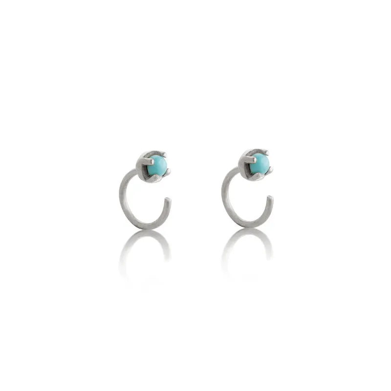 Huggy Hoop, Turquoise Silver