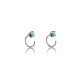 Huggy Hoop, Turquoise Silver