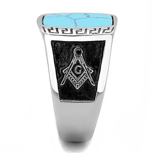 Jewellery Kingdom Turquoise Mens Signet Pinky Oval 89 Carat Classy Unique Ring