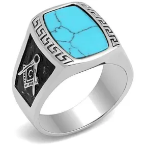 Jewellery Kingdom Turquoise Mens Signet Pinky Oval 89 Carat Classy Unique Ring