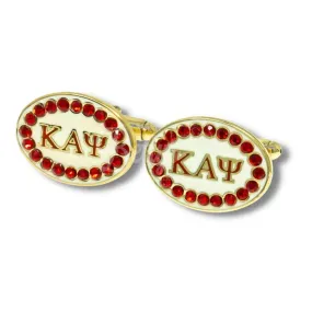 Kappa Alpha Psi KAΨ Oval Stone Cufflinks