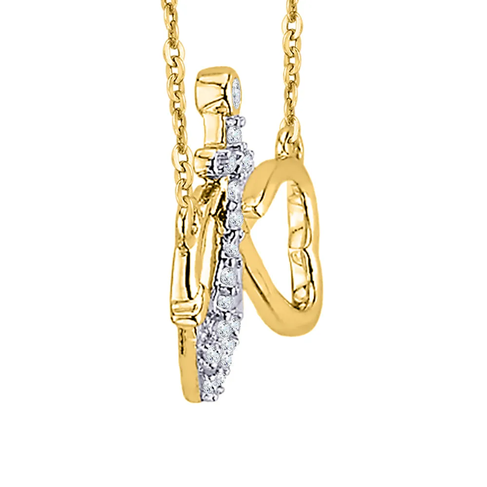KATARINA Diamond Infinity and Anchor Heart Pendant Necklace (1/10 cttw)