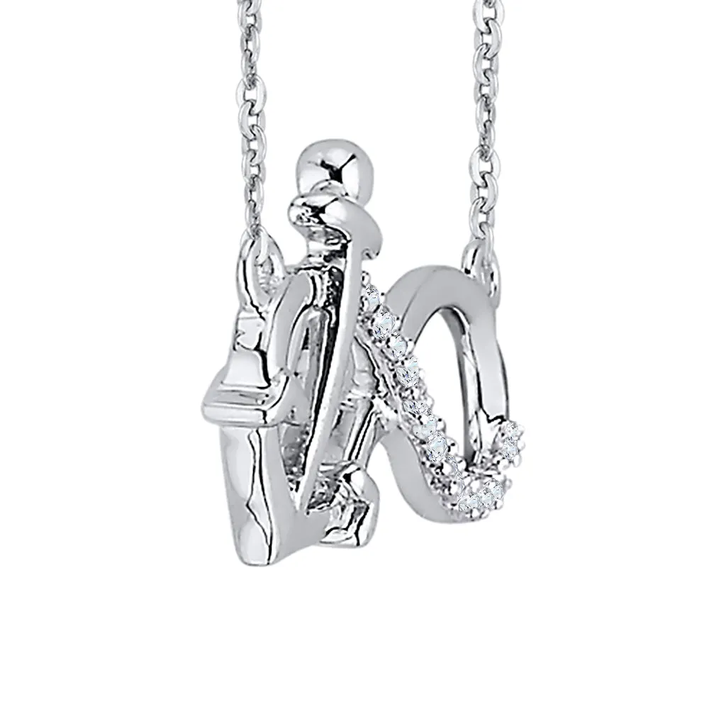 KATARINA Diamond Infinity and Anchor Pendant Necklace (1/20 cttw)