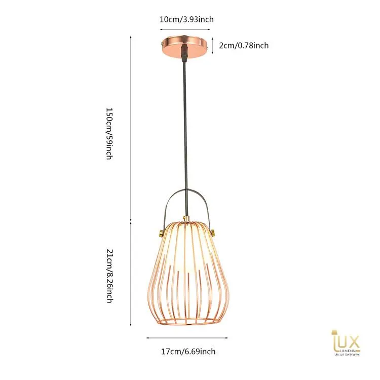 Käfig - Rose Gold Pendant Light