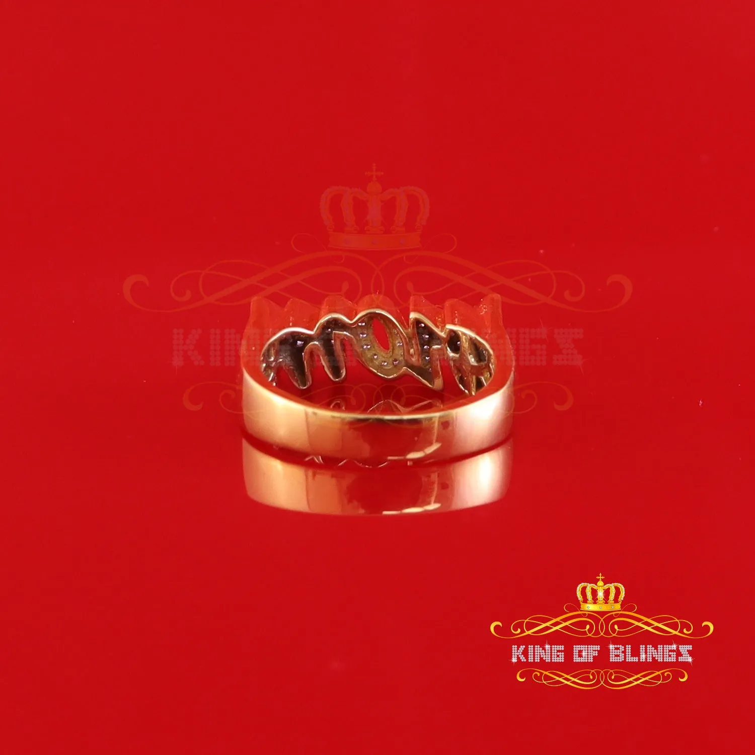 King Of Bling's 925 Silver 0.52ct Cubic Zirconia MOM Yellow Ring Size-7 Offer @ Mother's Day