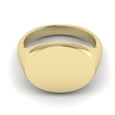 Landscape Oval 12mm x 10mm - 9 Carat Yellow Gold Signet Ring