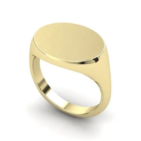 Landscape Oval 12mm x 10mm - 9 Carat Yellow Gold Signet Ring