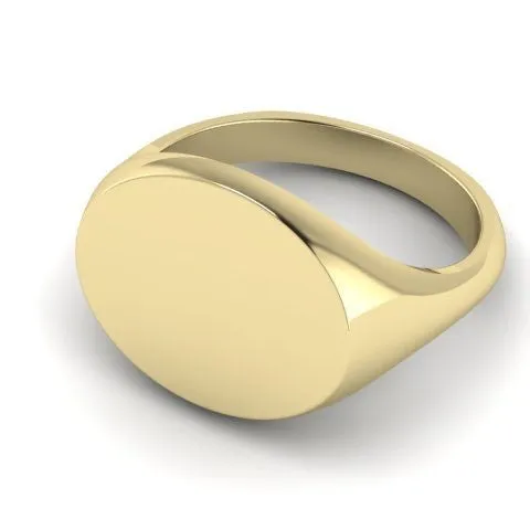 Landscape Oval 12mm x 10mm - 9 Carat Yellow Gold Signet Ring