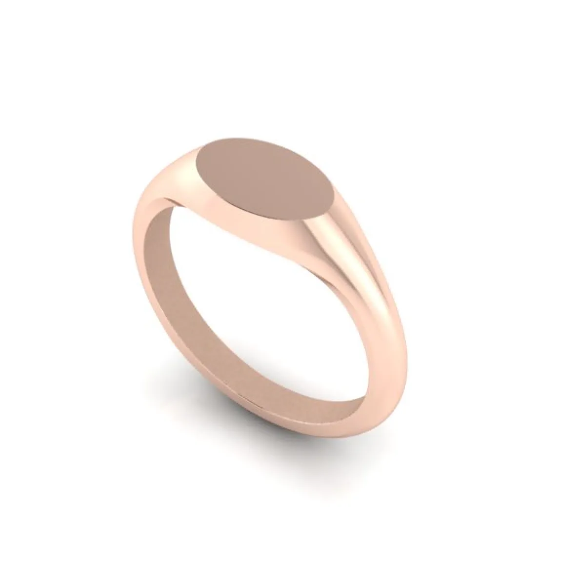 Landscape Oval 8mm x 5.5mm - 9 Carat Rose Gold Signet Ring
