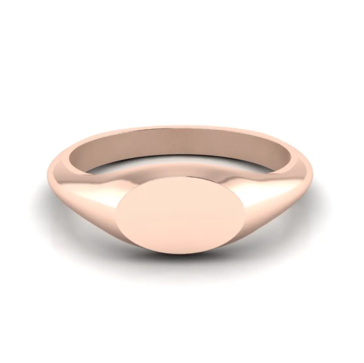 Landscape Oval 8mm x 5.5mm - 9 Carat Rose Gold Signet Ring