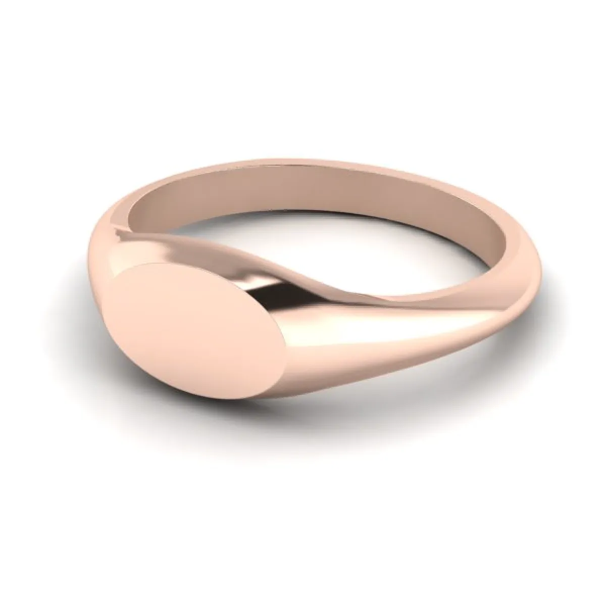 Landscape Oval 8mm x 5.5mm - 9 Carat Rose Gold Signet Ring