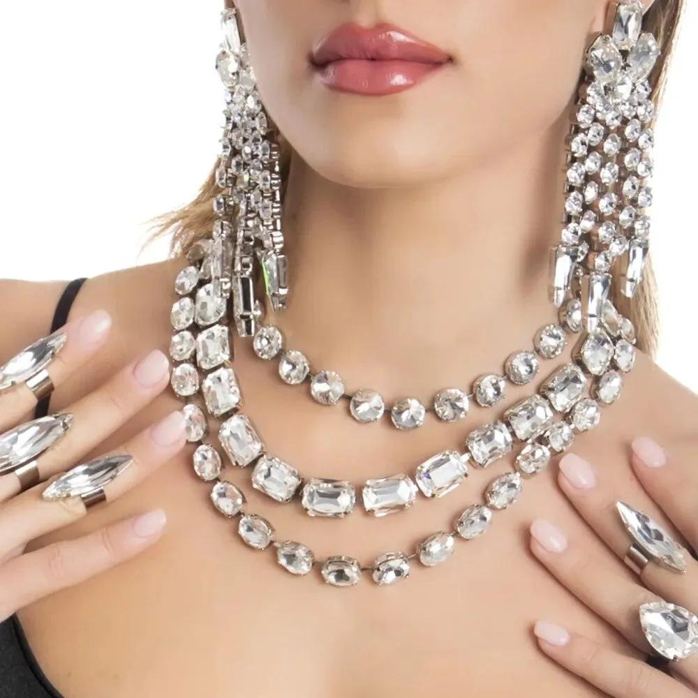 Large Rhinestone Choker Statement Jewelry