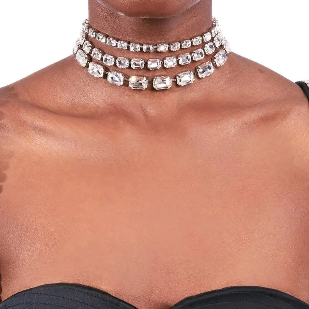 Large Rhinestone Choker Statement Jewelry