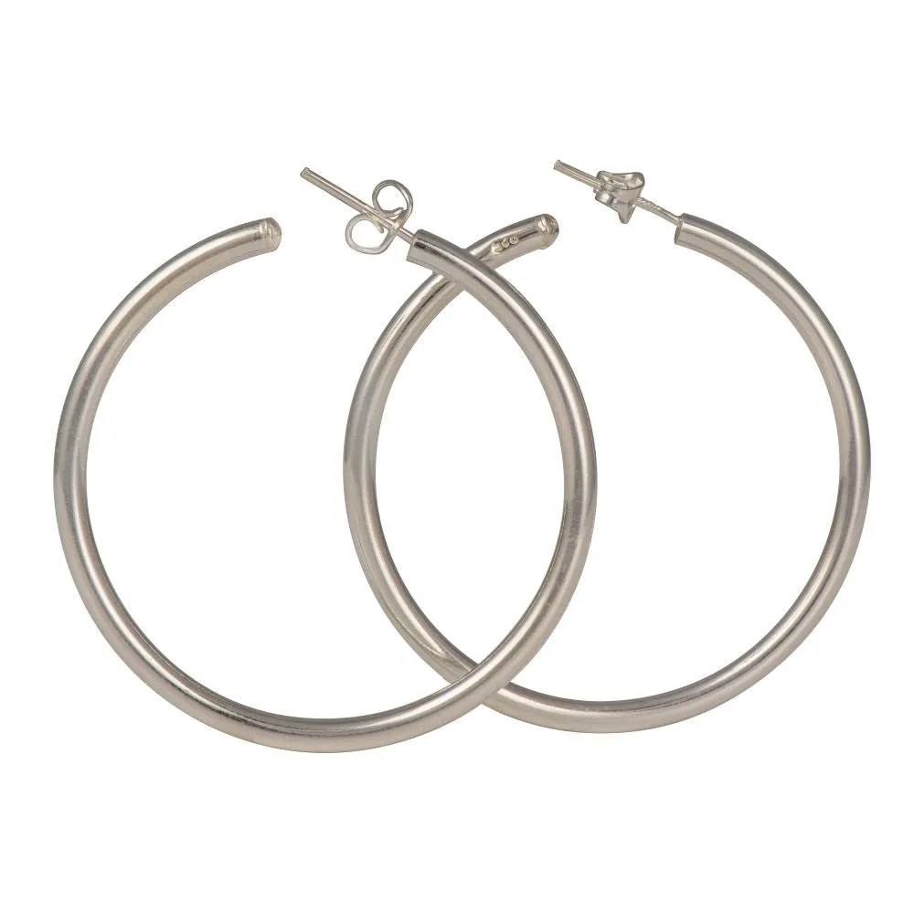 Large Sterling Silver Hoops