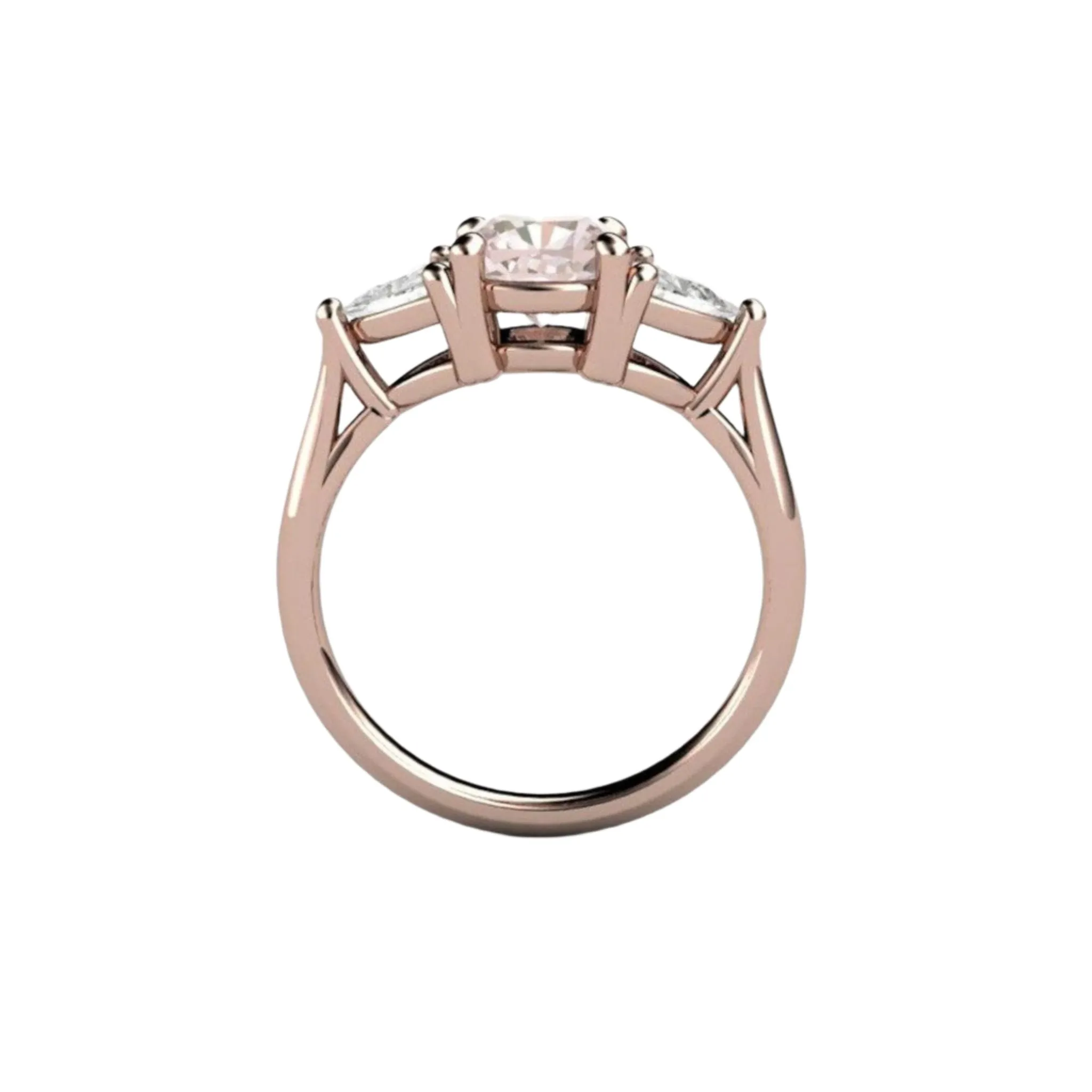 Light Pink Sapphire Engagement Ring | Cushion Cut with White Sapphire Accents