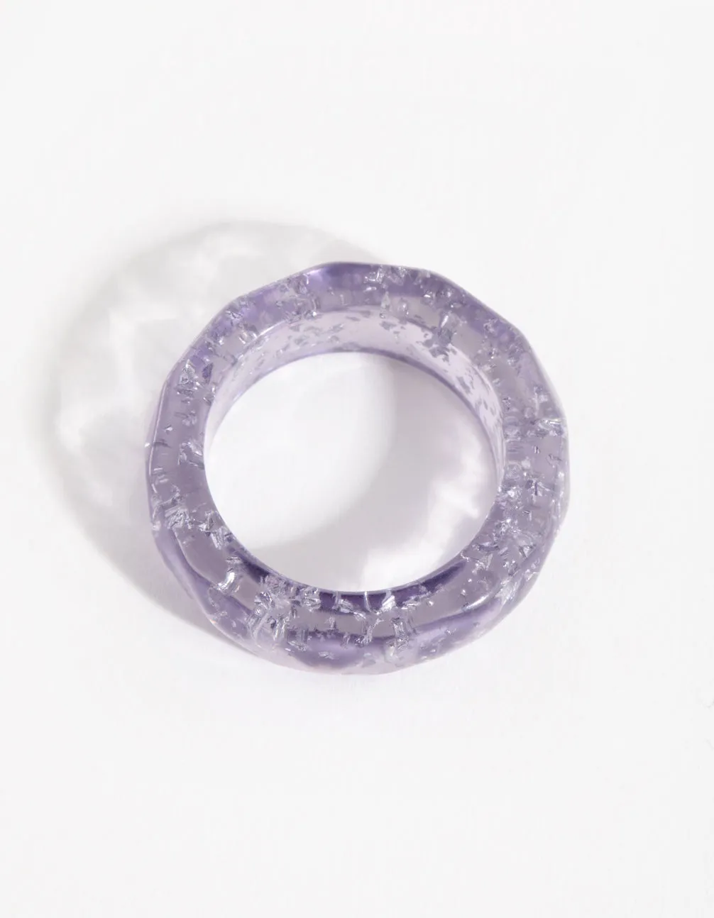 Lilac Acrylic Detailed Band Ring