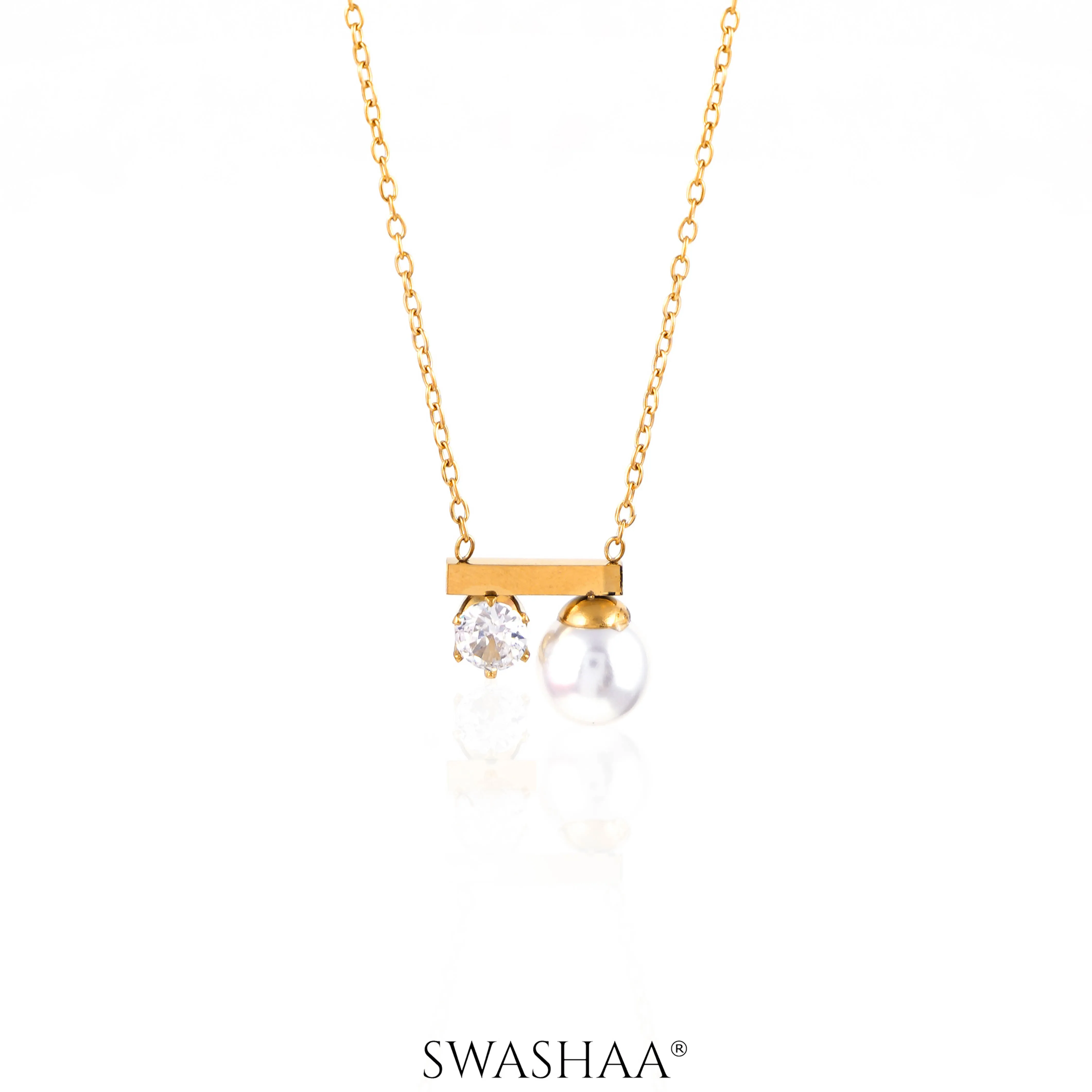 Luminous Pearl 18K Gold Plated Necklace