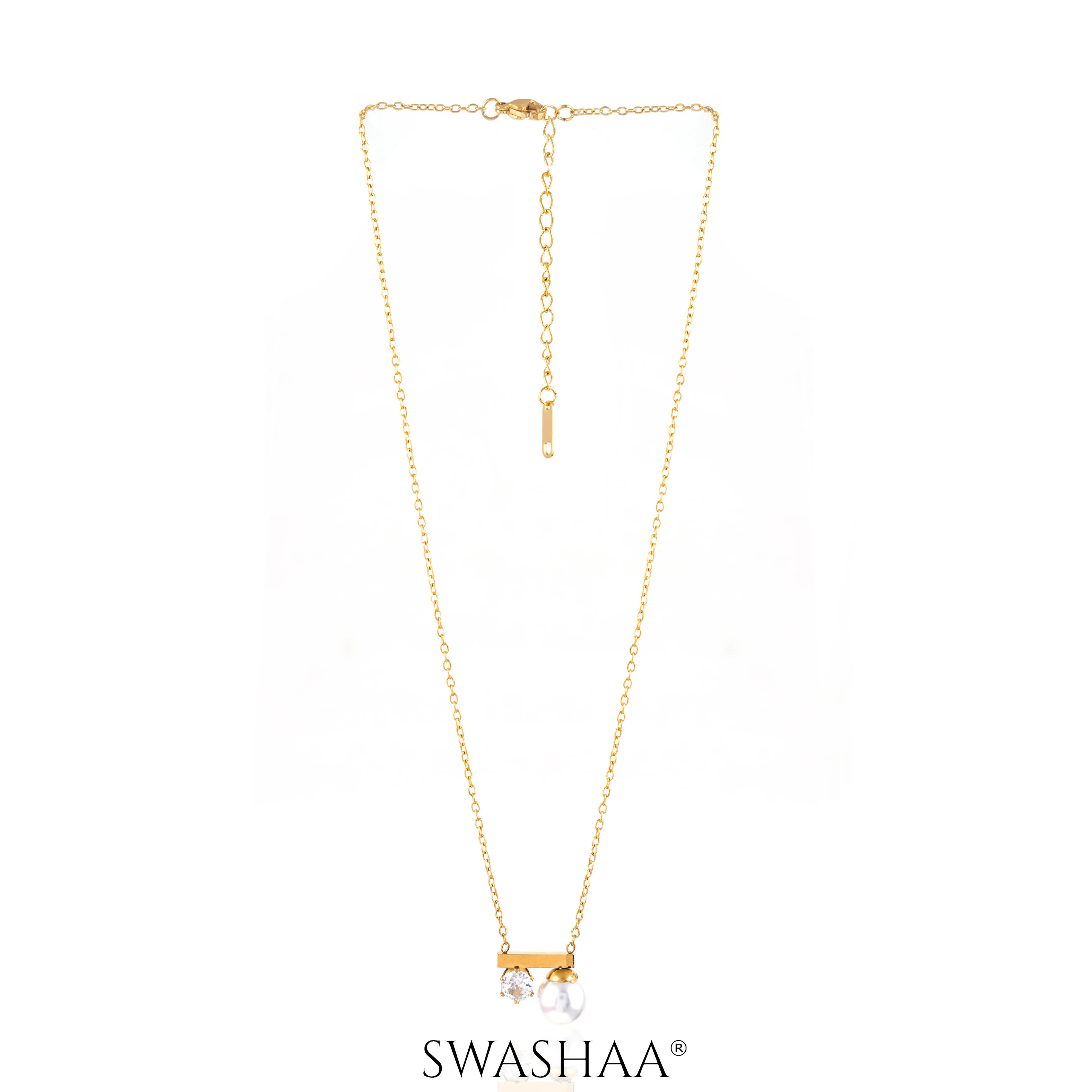 Luminous Pearl 18K Gold Plated Necklace