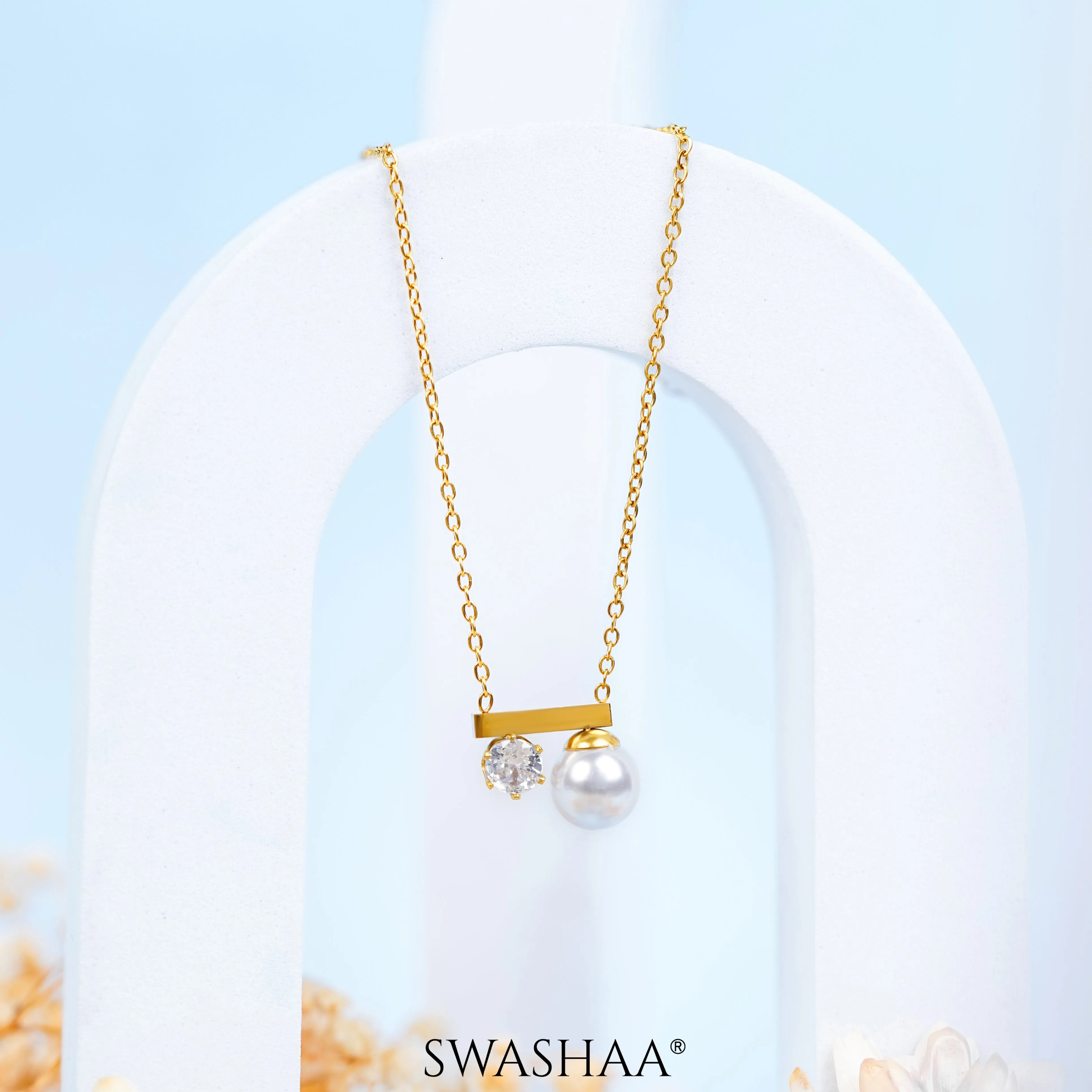 Luminous Pearl 18K Gold Plated Necklace
