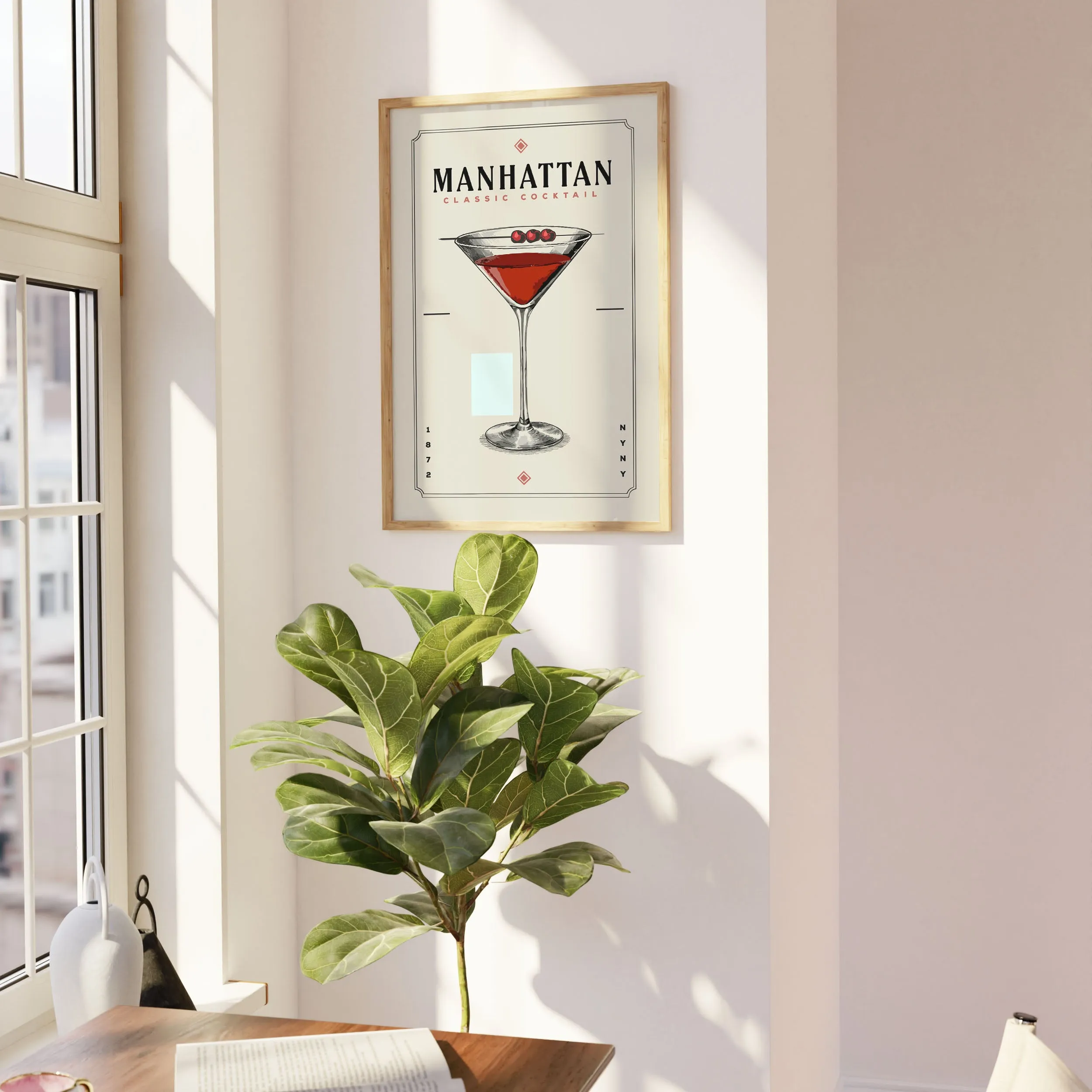 Manhattan - Minimalist Cocktail Poster