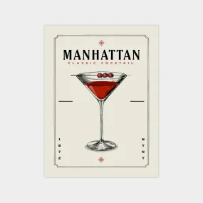 Manhattan - Minimalist Cocktail Poster