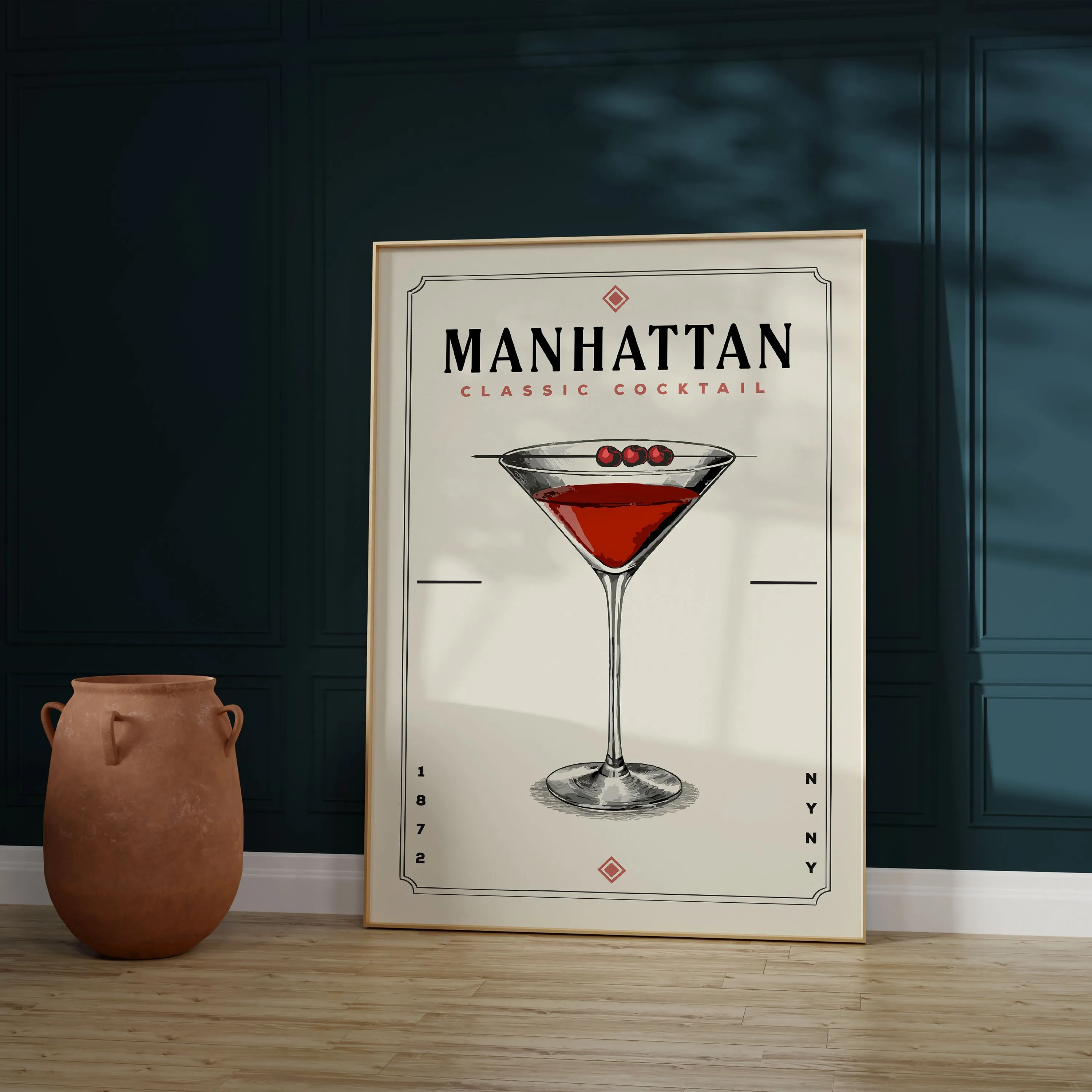 Manhattan - Minimalist Cocktail Poster