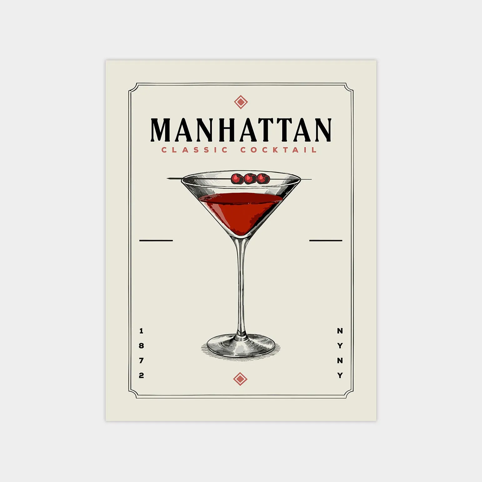 Manhattan - Minimalist Cocktail Poster