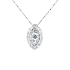 Marquise Shape Cluster Halo Diamond Pendant