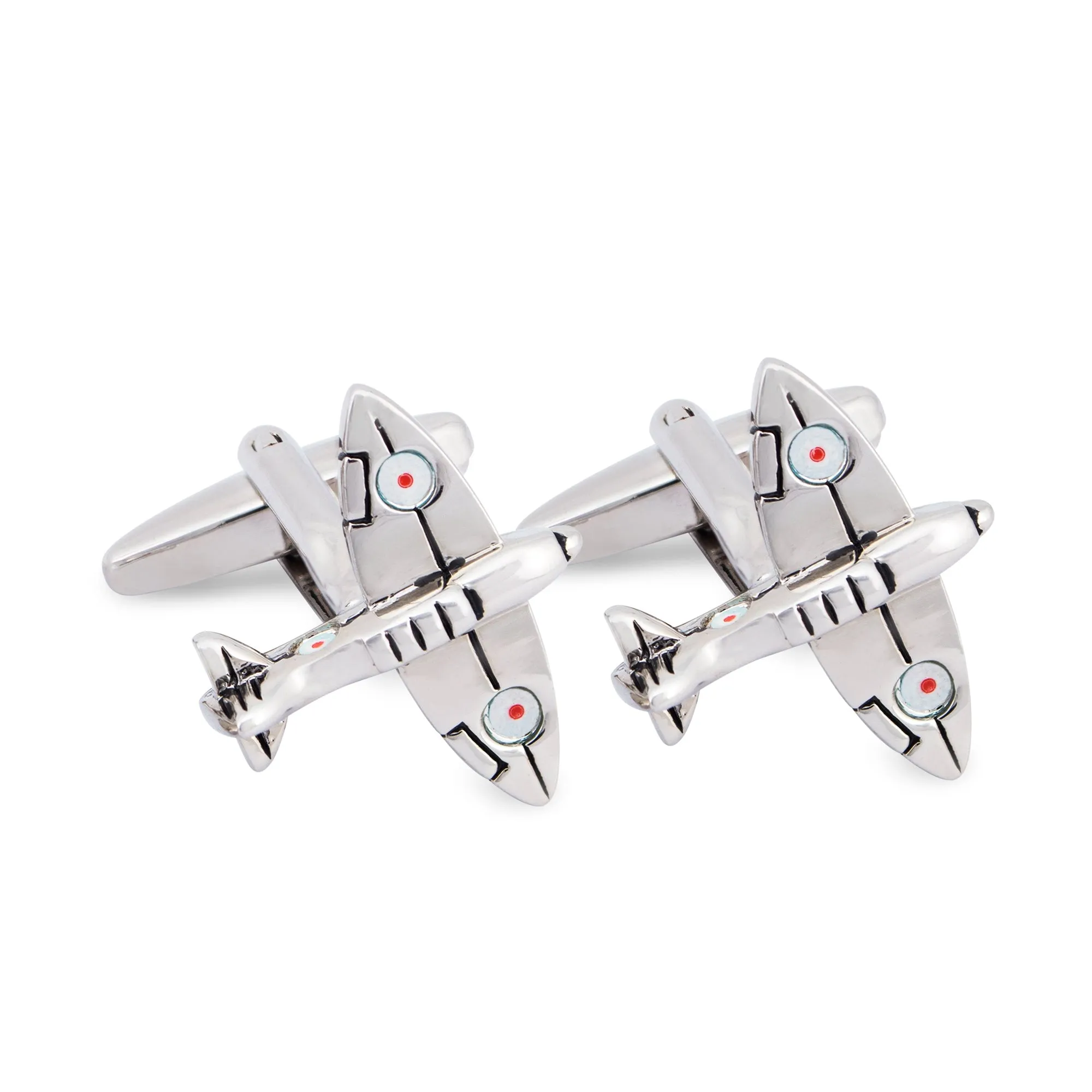 MarZthomson Fighter Jet in Silver -  aeroplane Cufflinks (Online Exclusive)