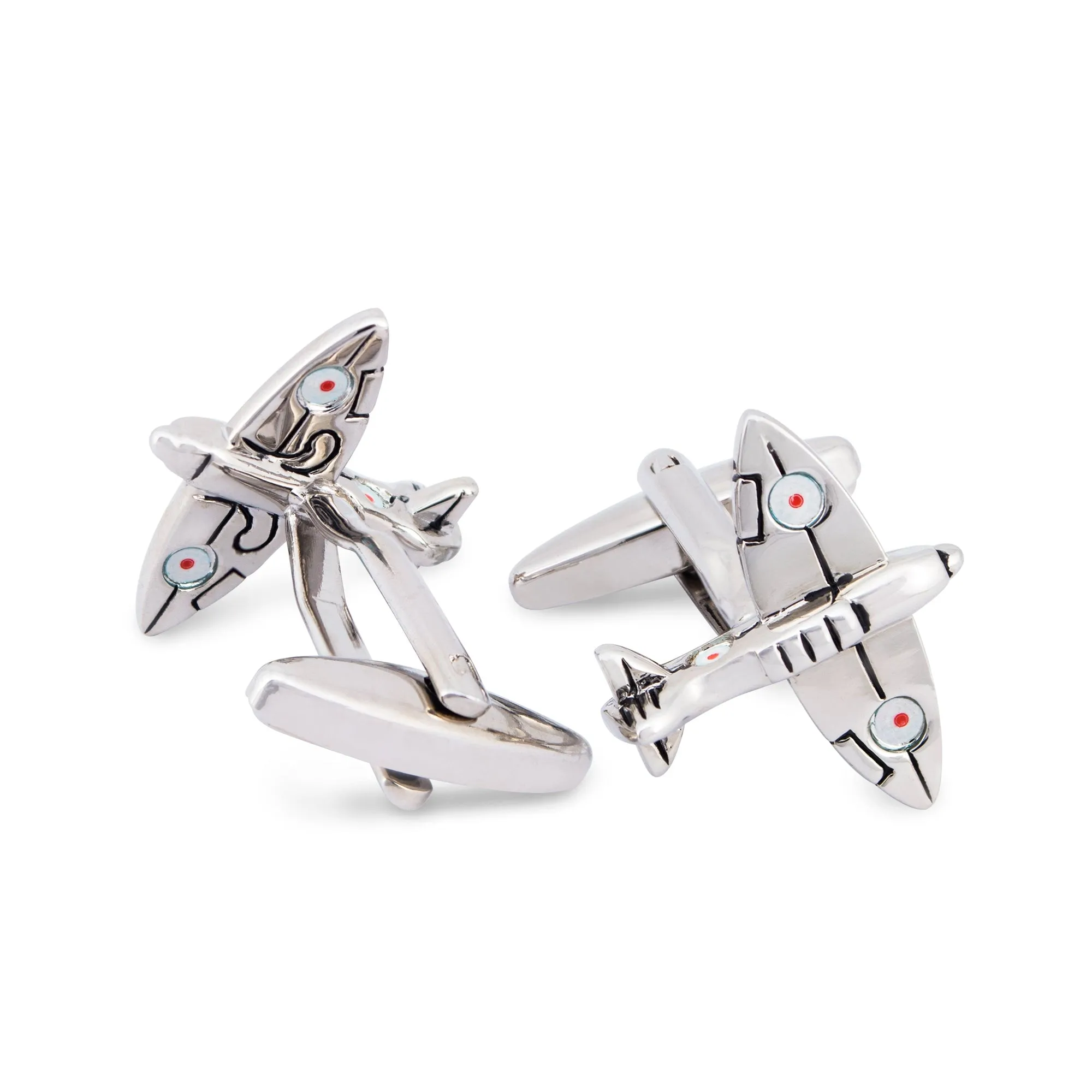 MarZthomson Fighter Jet in Silver -  aeroplane Cufflinks (Online Exclusive)