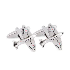 MarZthomson Fighter Jet in Silver -  aeroplane Cufflinks (Online Exclusive)