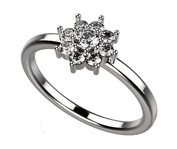 MD1008: Customizable Birthstone Cluster Ring with Minimalistic Shank