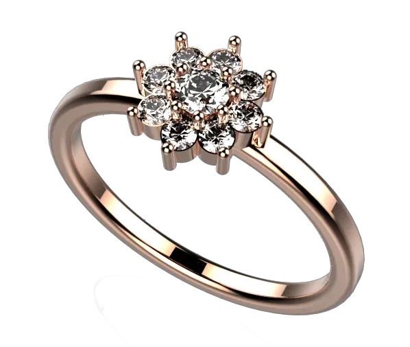 MD1008: Customizable Birthstone Cluster Ring with Minimalistic Shank