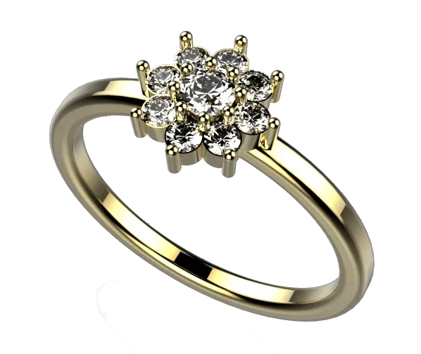 MD1008: Customizable Birthstone Cluster Ring with Minimalistic Shank