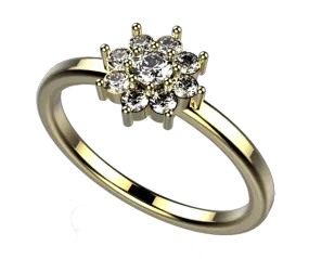 MD1008: Customizable Birthstone Cluster Ring with Minimalistic Shank