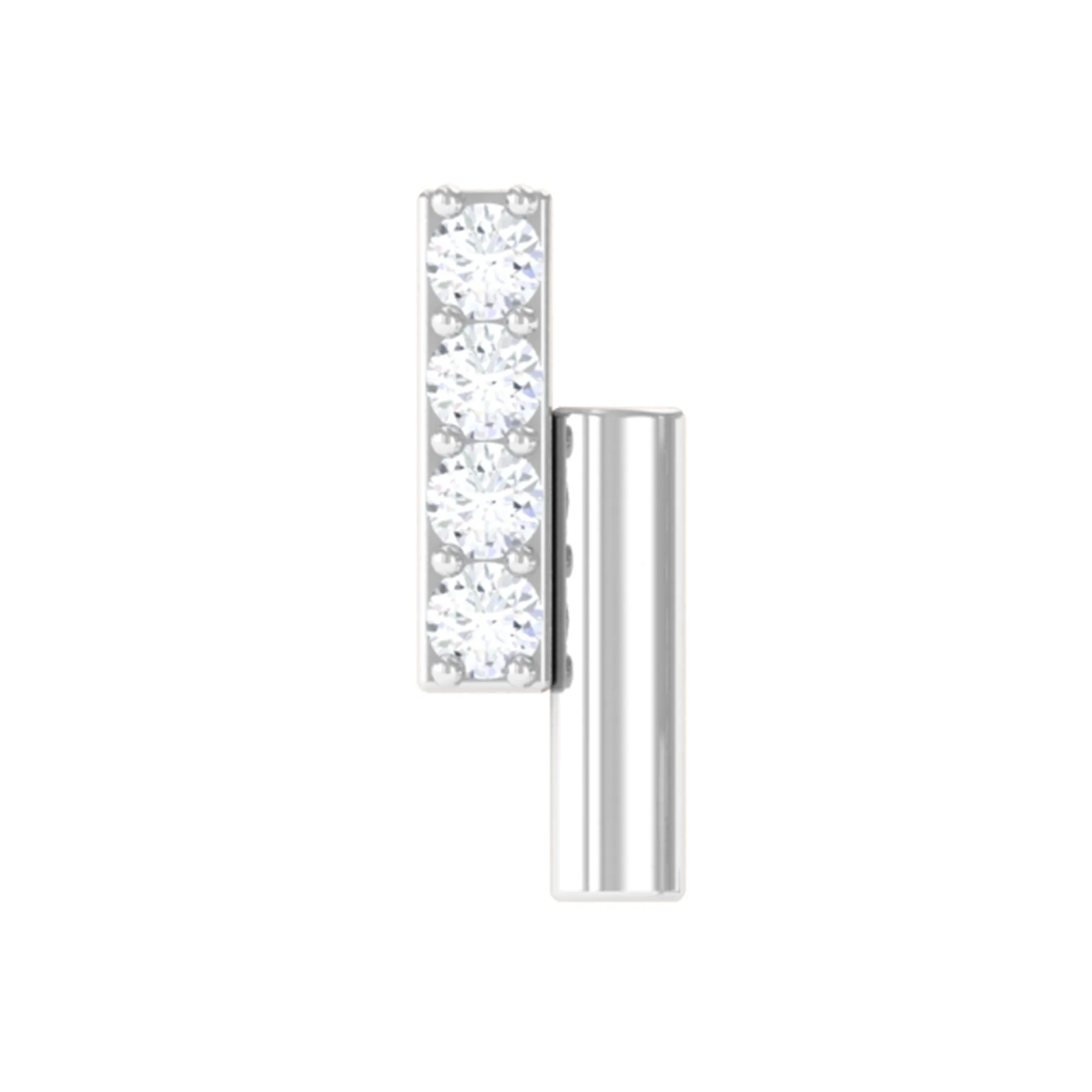 Minimalist Diamond Bar Gold Tragus Earring